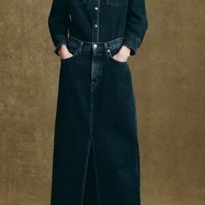 NWT Agolde Leif Maxi Skirt black Sz 27